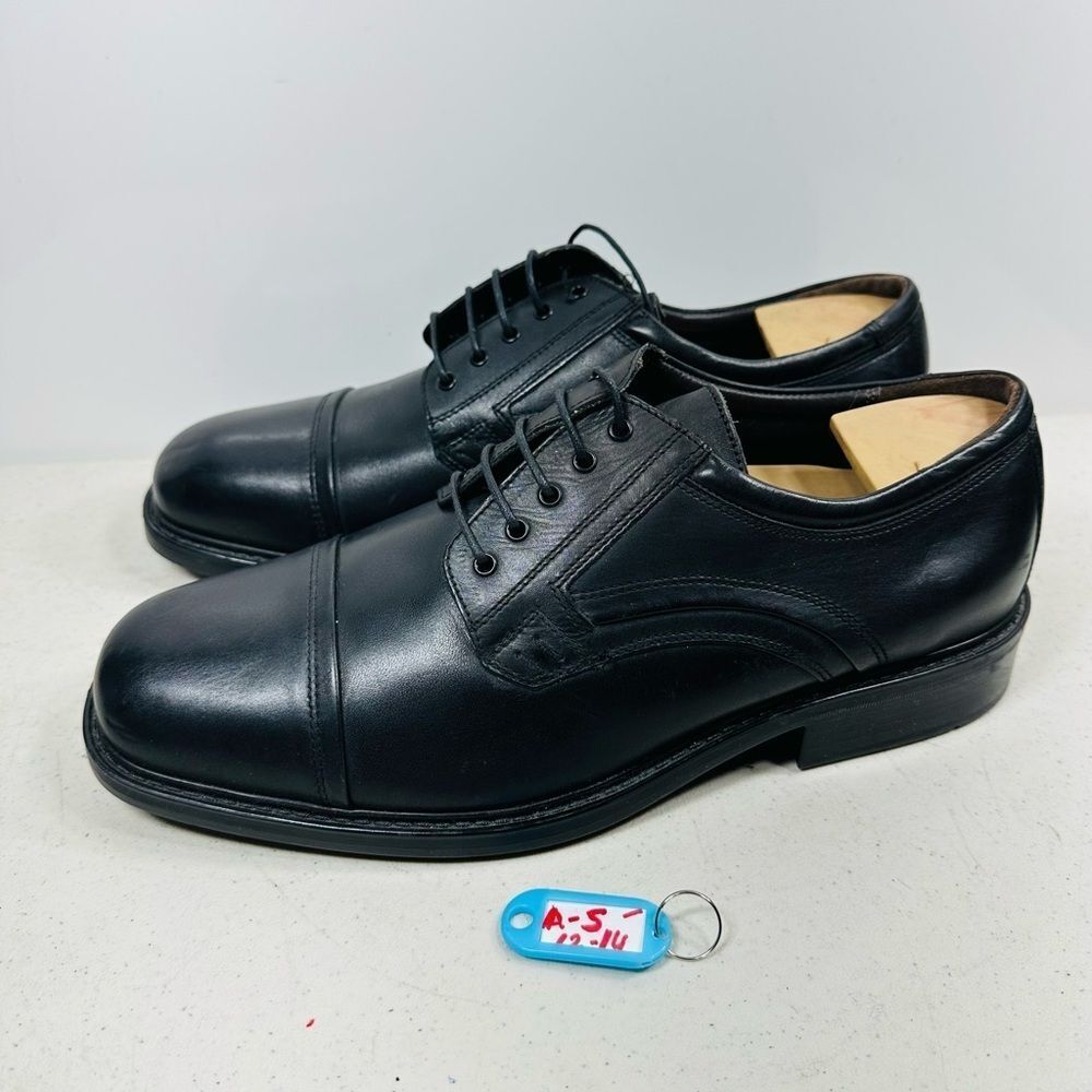 Bill Blass Men’s Genuine Leather Hank Oxford Black Dress Shoes size 13